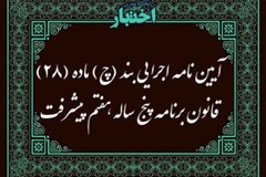 آیین‌نامه اجرایی بند چ ماده ۲۸ قانون برنامه پنج ساله هفتم